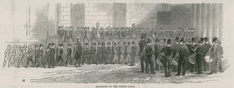Greenwich Royal Hospital Schools; Marching to the Dining Hall by English School