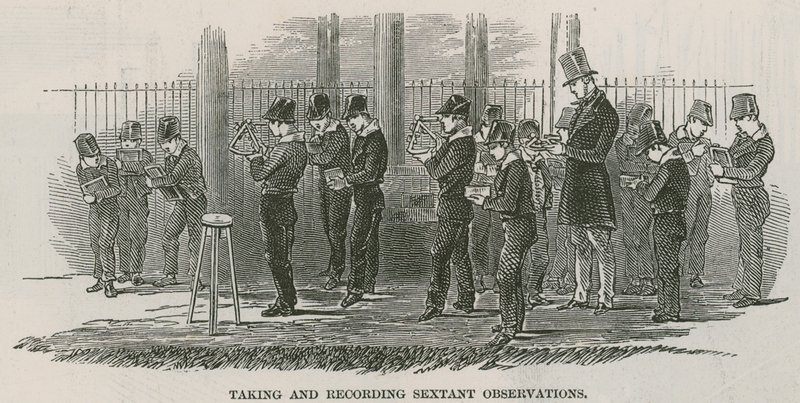 Greenwich Royal Hospital Schools; Taking and Recording Sextant Observations by English School
