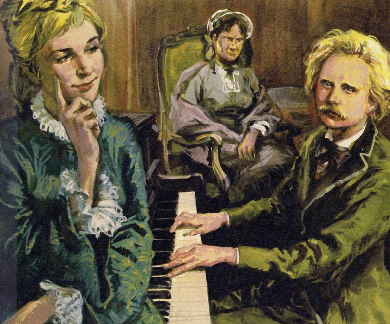 Grieg celebrated his engagement to Nina Hagerup by composing I Love Thee by English School