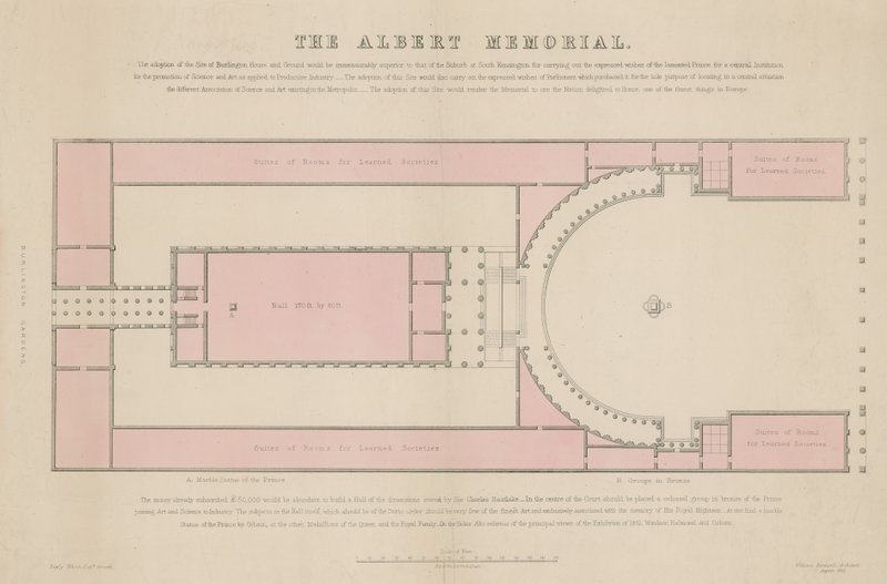 Ground Plan of the Albert Memorial, as Proposed at Burlington House by English School
