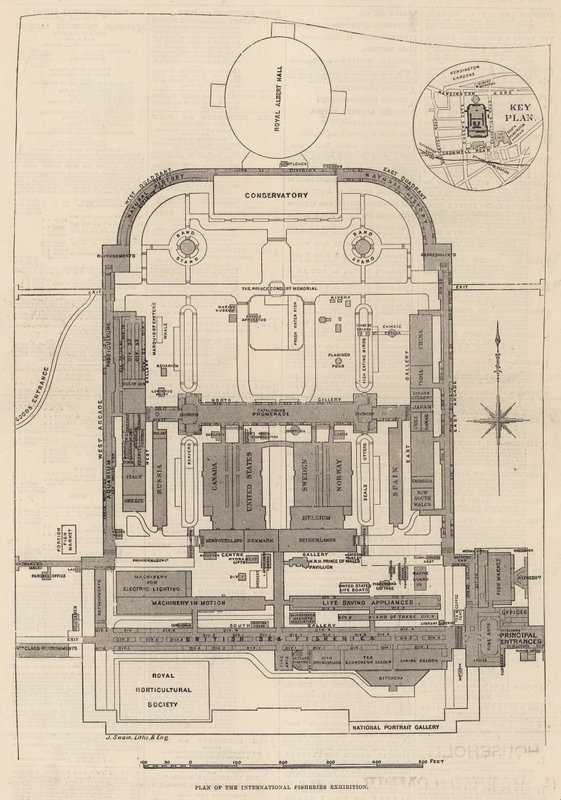 Ground Plan of the International Fisheries Exhibition, South Kensington by English School