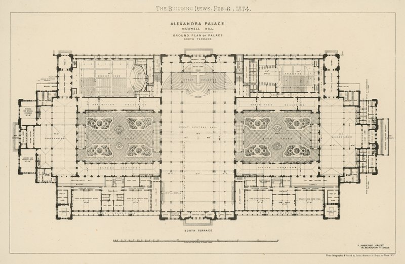 Ground Plan of the North Terrace of Alexandra Palace by English School