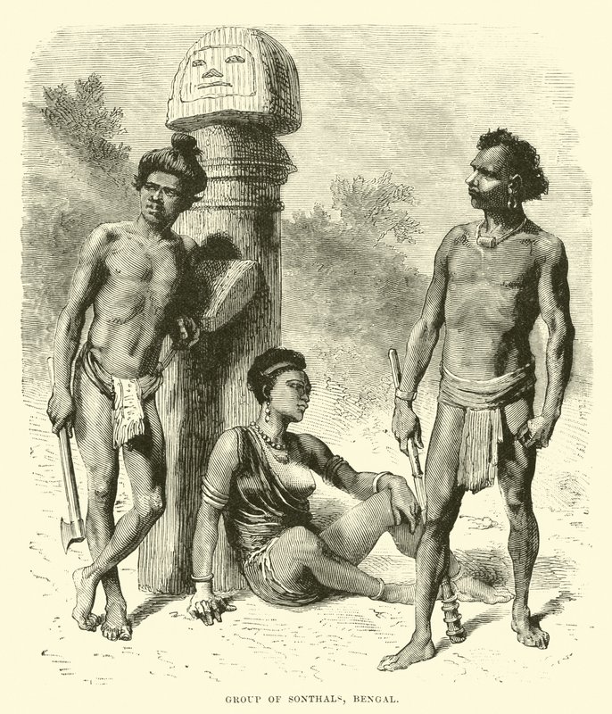 Group of Sonthals, Bengal by English School