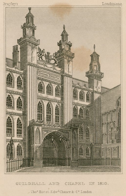 Guildhall and Chapel, London, in 1810 by English School