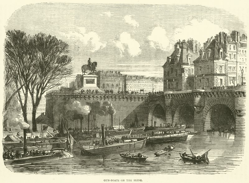Gun-Boats on the Seine, November 1870 by English School