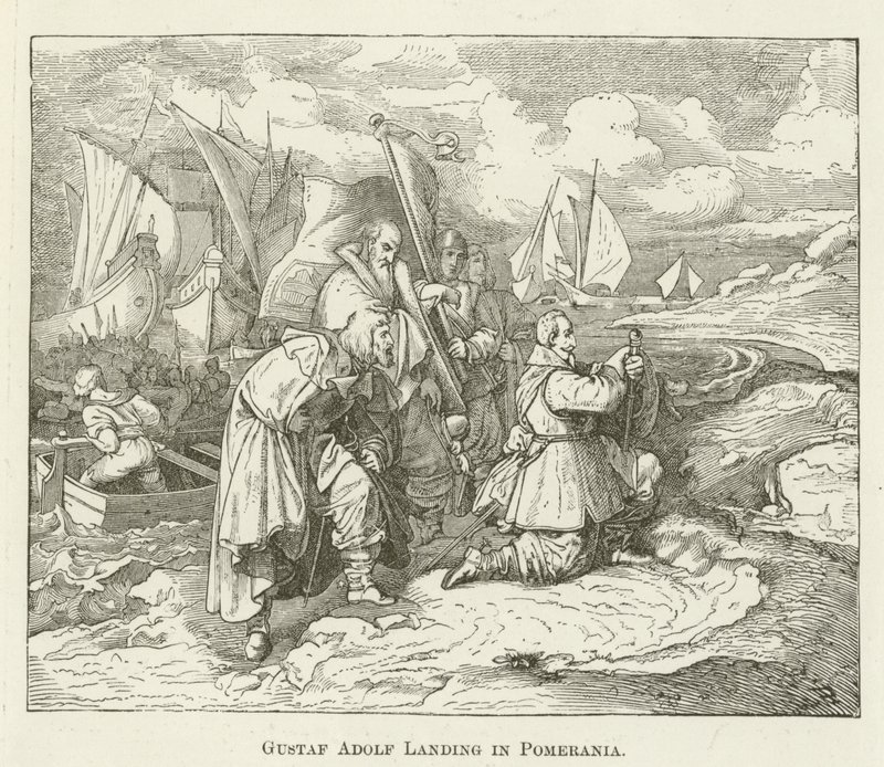 Gustaf Adolf Landing in Pomerania by English School
