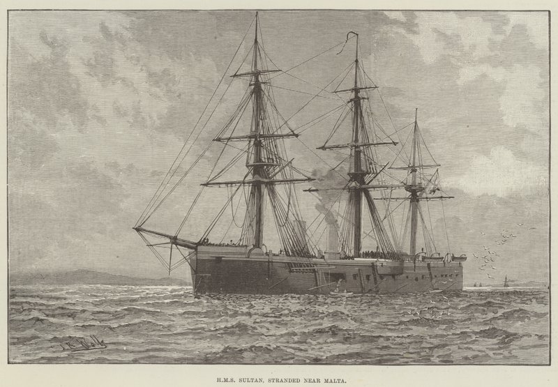 HMS Sultan, stranded near Malta by English School