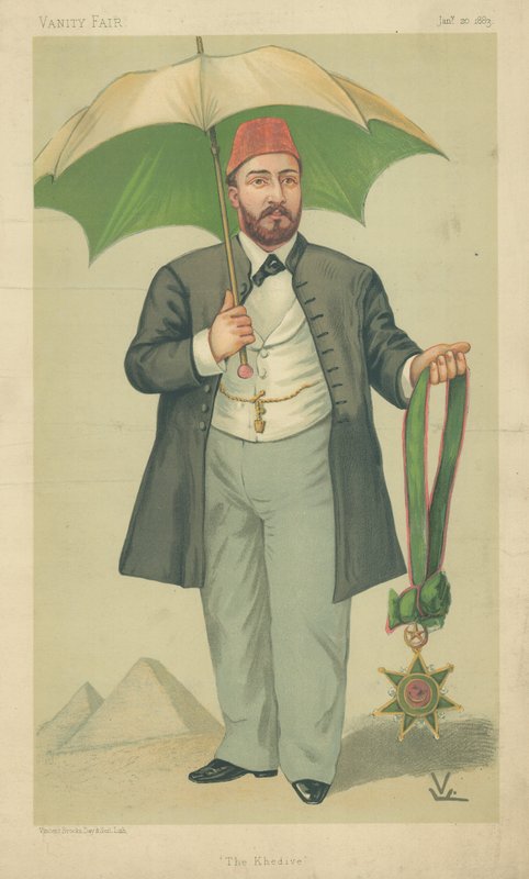 H. H. Mehemed Tewfik-Pasha, Khedive of Egypt, The Khedive, 20 January 1883, Vanity Fair Cartoon by English School