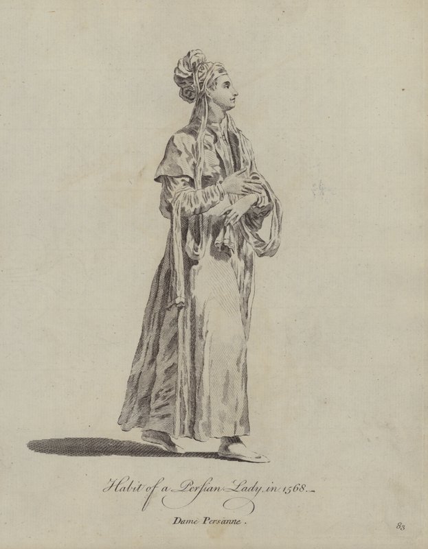 Habit of a Persian Lady in 1568 by English School