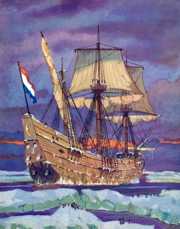 Halve Maen, or Half Moon, Henry Hudson by English School