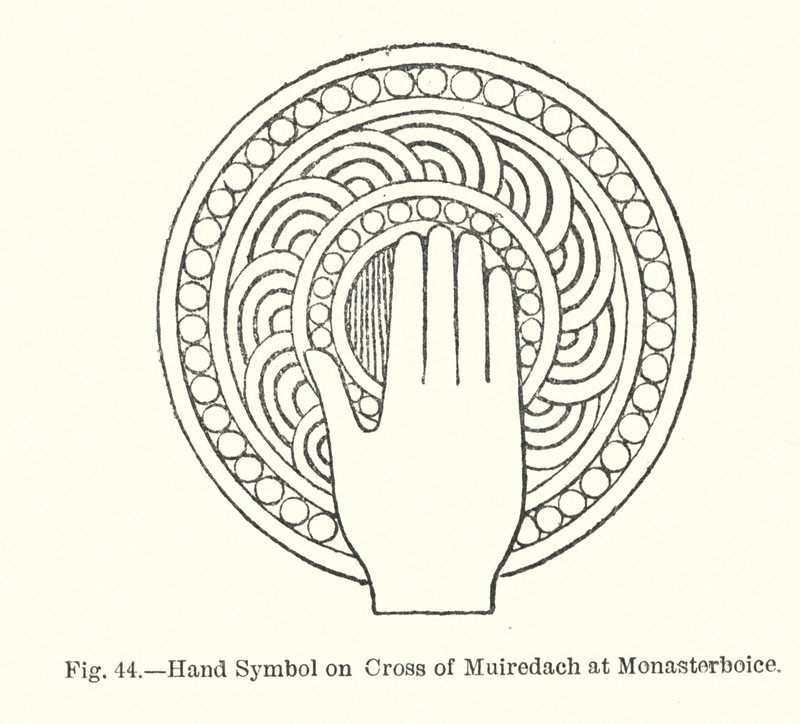 Hand Symbol on Cross of Muiredach at Monasterboice by English School