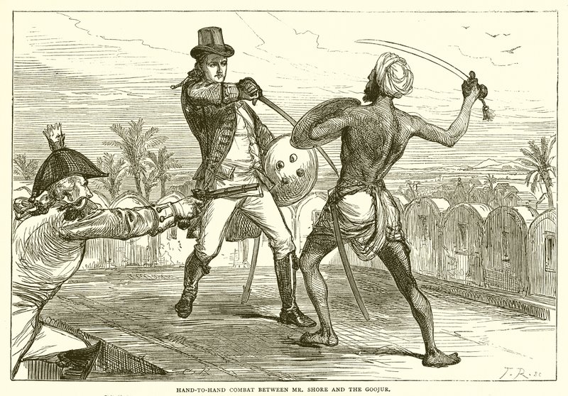 Hand to Hand Combat Between Mr. Shore and the Goojur by English School