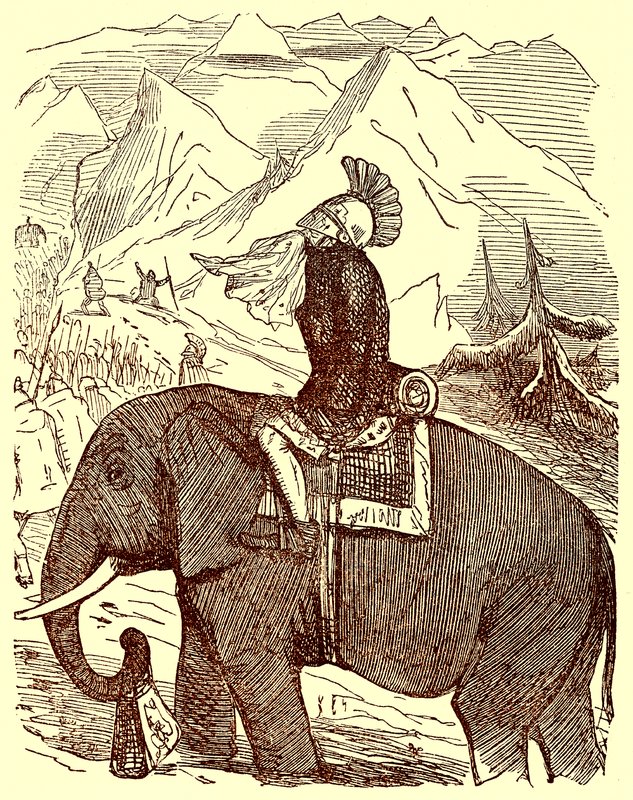 Hannibal Crossing the Alps by English School