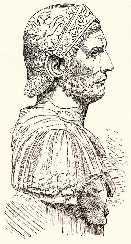 Hannibal, Illustration from History of Rome by Victor Duruy, Published 1884 by English School