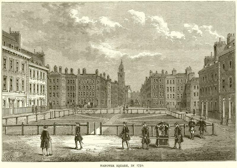 Hanover Square, in 1750 by English School