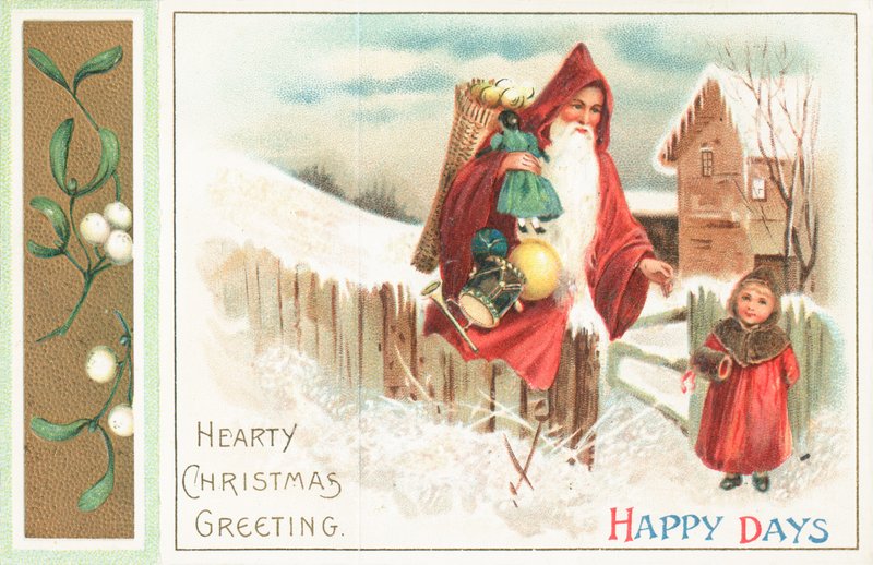 Happy Days - Santa and girl by English School