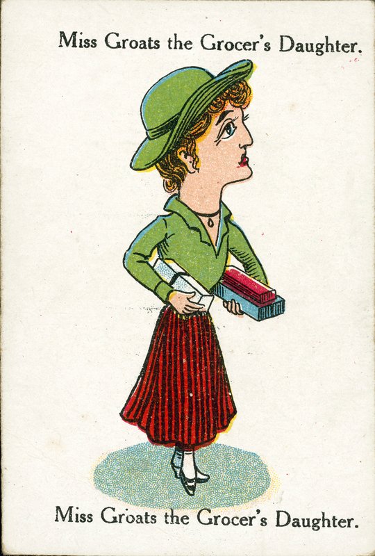 Happy Families, c 1920: Miss Groats the Grocer