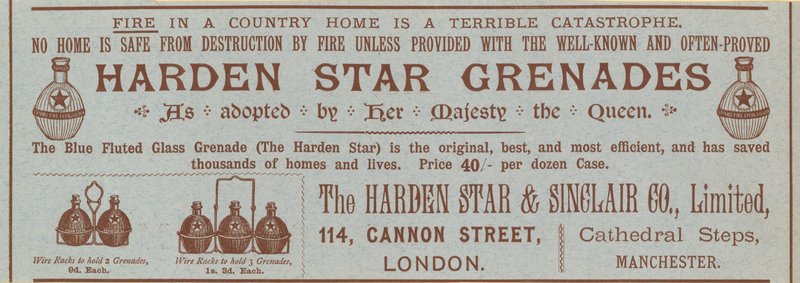 Harden Star Grenades, advertisement by English School