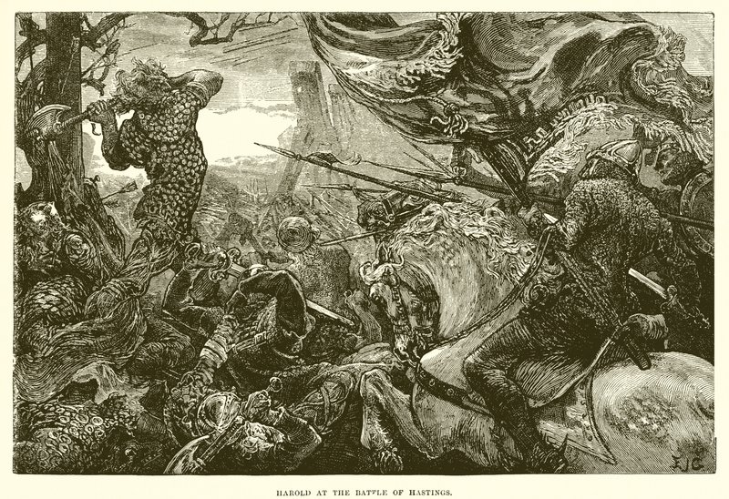 Harold at the Battle of Hastings by English School
