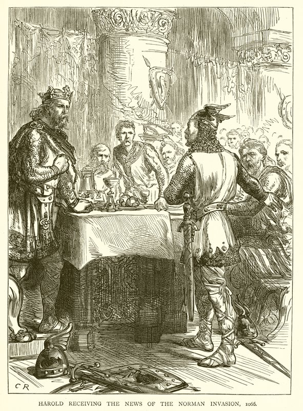 Harold receiving the News of the Norman Invasion, 1066 by English School