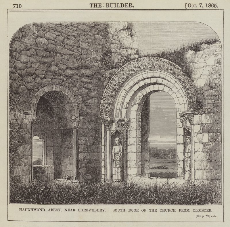 Haughmond Abbey, Near Shrewsbury, South Door of the Church from Cloister by English School