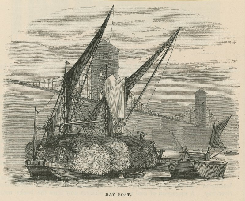 Hay Boat on the Thames by English School