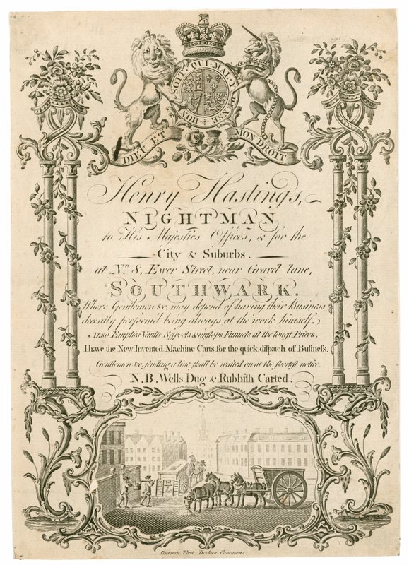 Henry Hastings, Nightman, Trade Card by English School