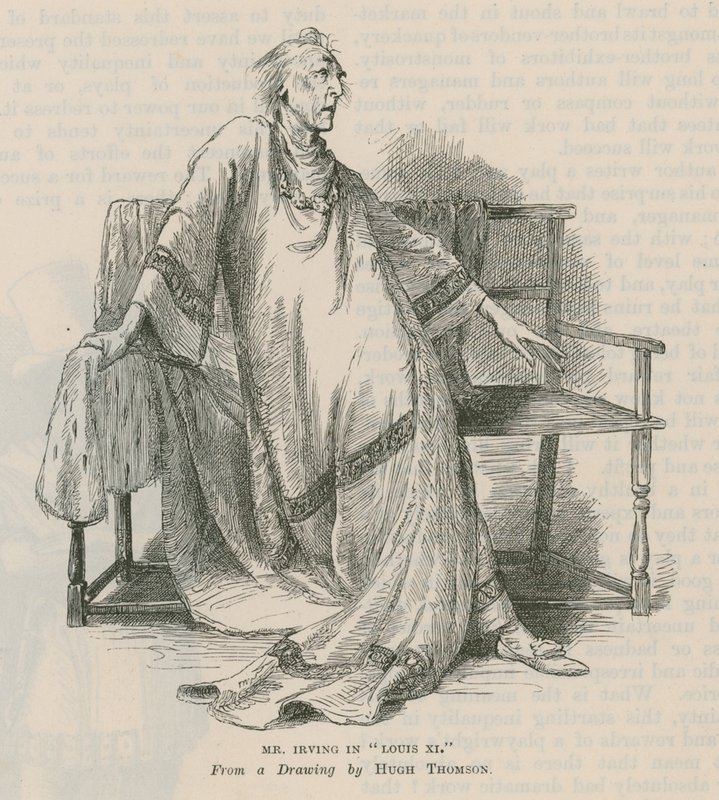 Henry Irving, actor, in Louis XI by English School