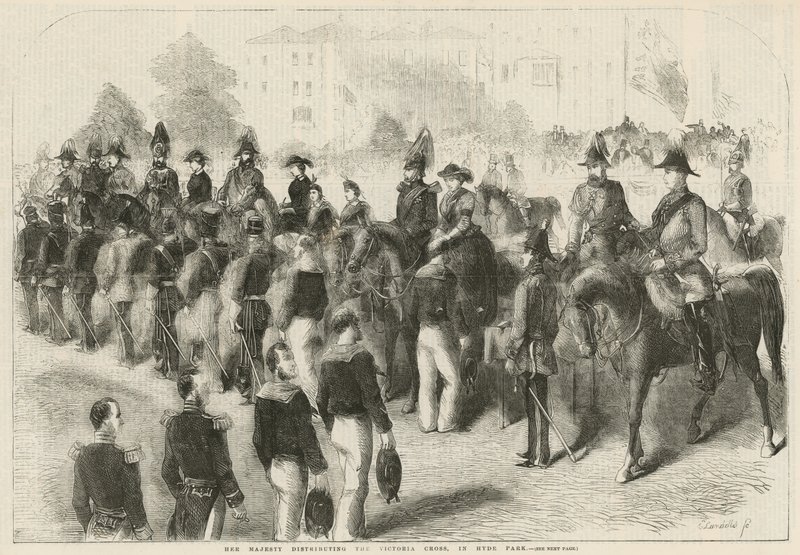 Her Majesty Distributing the Victoria Cross in Hyde Park by English School
