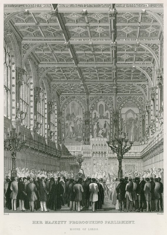 Her Majesty Proroguing Parliament, the House of Lords by English School