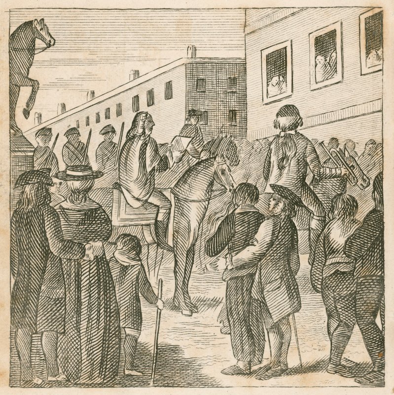 Heralds Proclaiming King George I at Charing Cross, London by English School