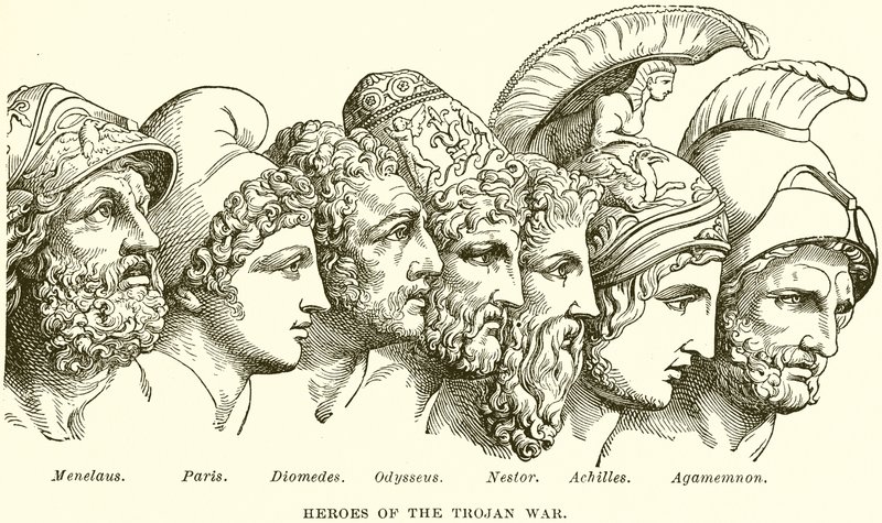 Heroes of the Trojan War by English School