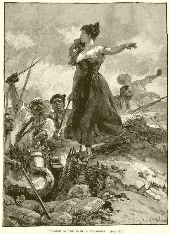 Heroism of the Maid of Saragossa by English School