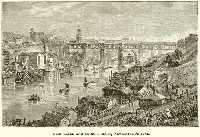 High Level and Swing Bridges, Newcastle-on-Tyne by English School
