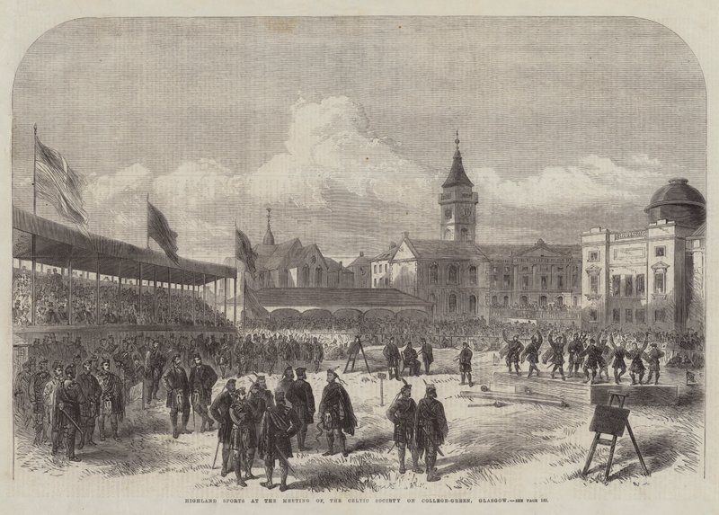 Highland Sports at the Meeting of the Celtic Society on College-Green, Glasgow by English School