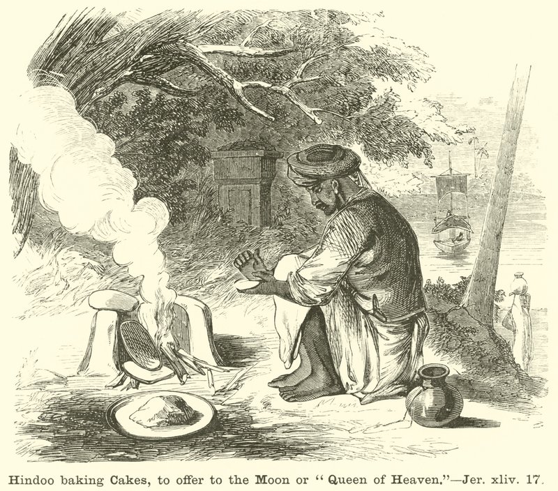 Hindoo baking Cakes, to offer to the Moon or Queen of Heaven by English School