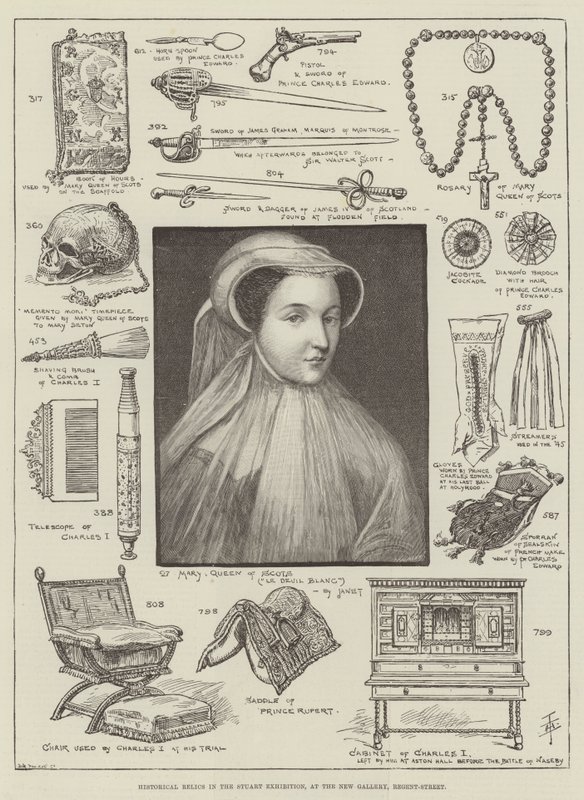 Historical Relics in the Stuart Exhibition, at the New Gallery, Regent-Street by English School