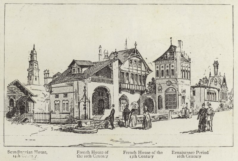 History of Human Dwellings at the Paris Exhibition by English School