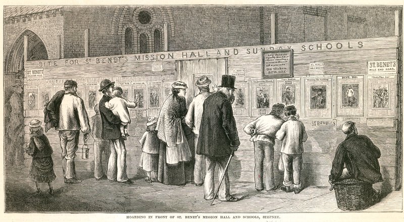 Hoarding in front of St Benet
