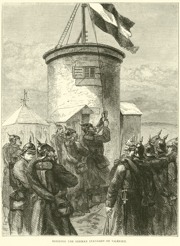 Hoisting the German Standard on Valerien, March 1871 by English School