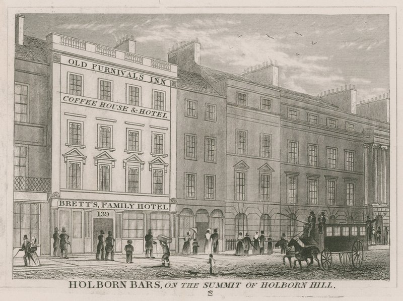 Holborn Bars, on the summit of Holborn Hill by English School
