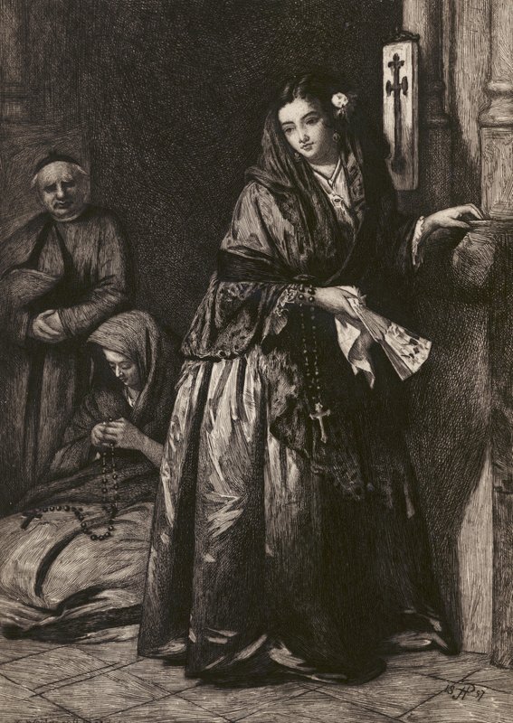 Holy Water, etched by G W Rhead, after J Phillips by English School