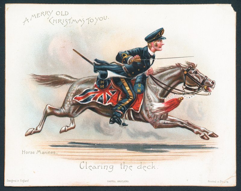 Horse Marines Christmas card by English School