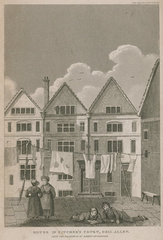 House in Pitchers Court, Bell Alley, Once the Residence of Robert Bloomfield by English School