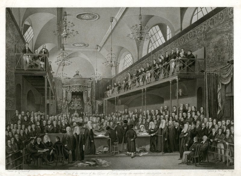 House of Lords during the Important Investigation in 1820 by English School