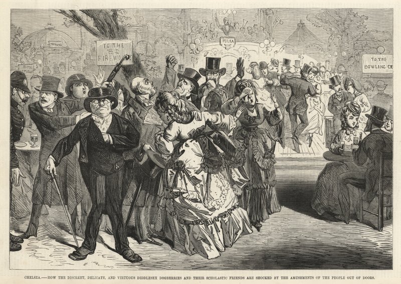 How the Discreet, Delicate, and Virtuous Diddlesex Dogberries Are Shocked by the People Out of Doors by English School