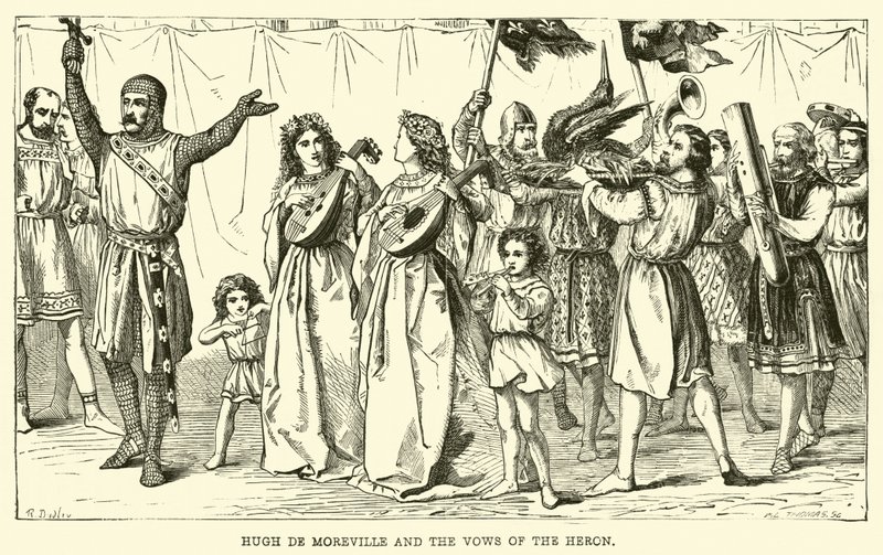 Hugh de Moreville and the Vows of the Heron by English School