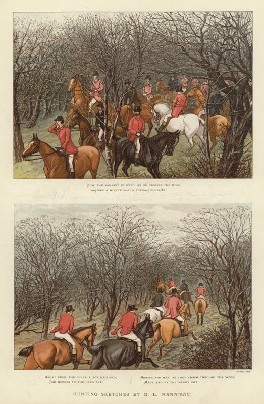 Hunting Sketches by English School