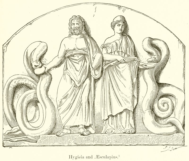 Hygieia and Aesculapius by English School