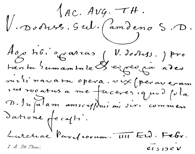 I. A. De Thou by English School